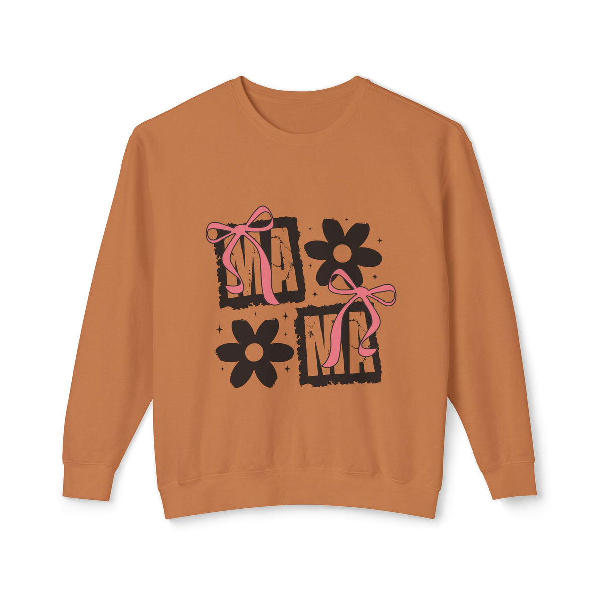 Mama Floral Crewneck Sweatshirt — Pink Bow & Flower Mom Design
