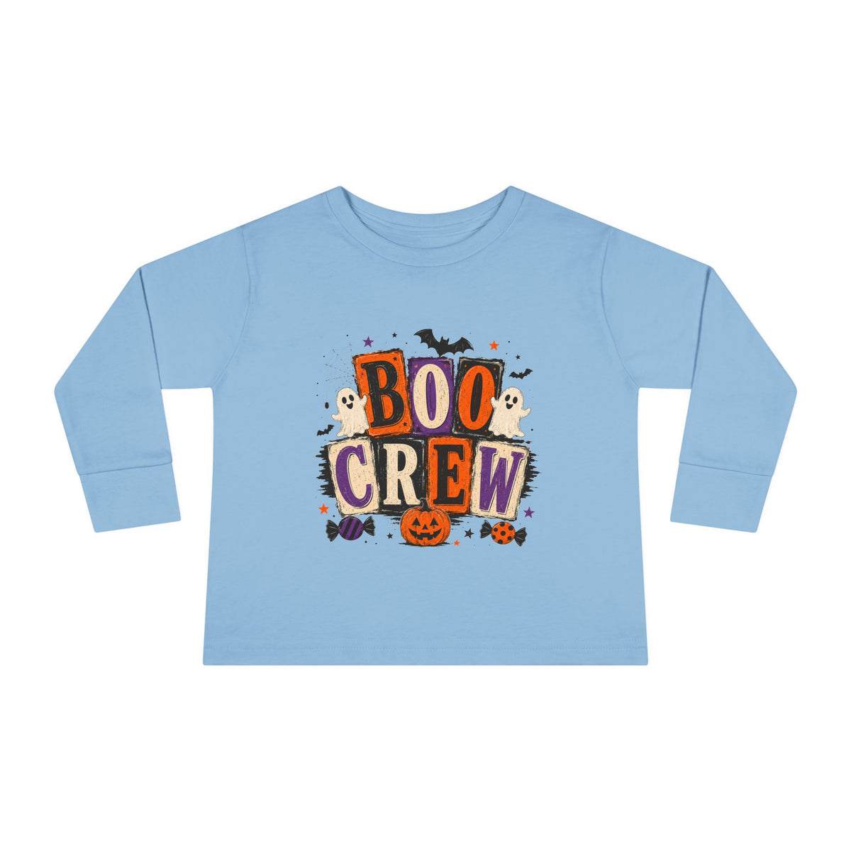 Boo Crew Toddler Long Sleeve Tee — Cute Halloween Pumpkin & Ghosts