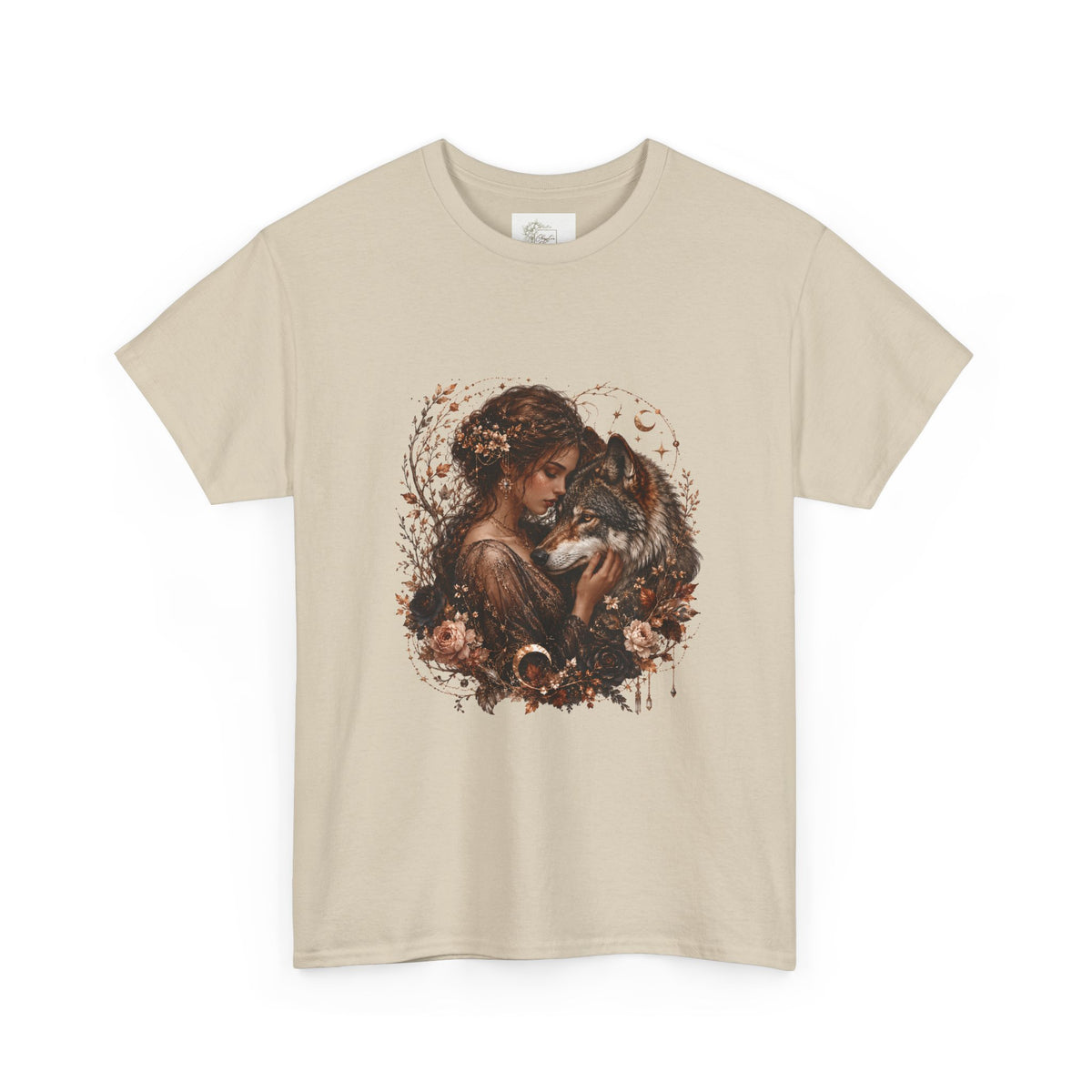 Vintage Woodland Goddess T-Shirt — Woman with Fox Graphic Tee