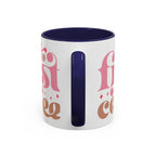 Retro Pink & Brown "Must First Coffee" Accent Coffee Mug (11/15oz)