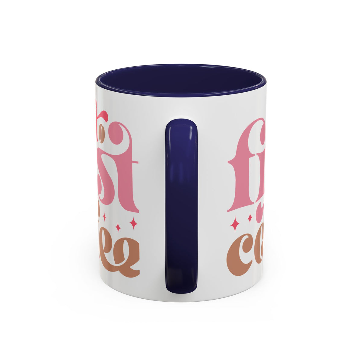 Retro Pink & Brown "Must First Coffee" Accent Coffee Mug (11/15oz)