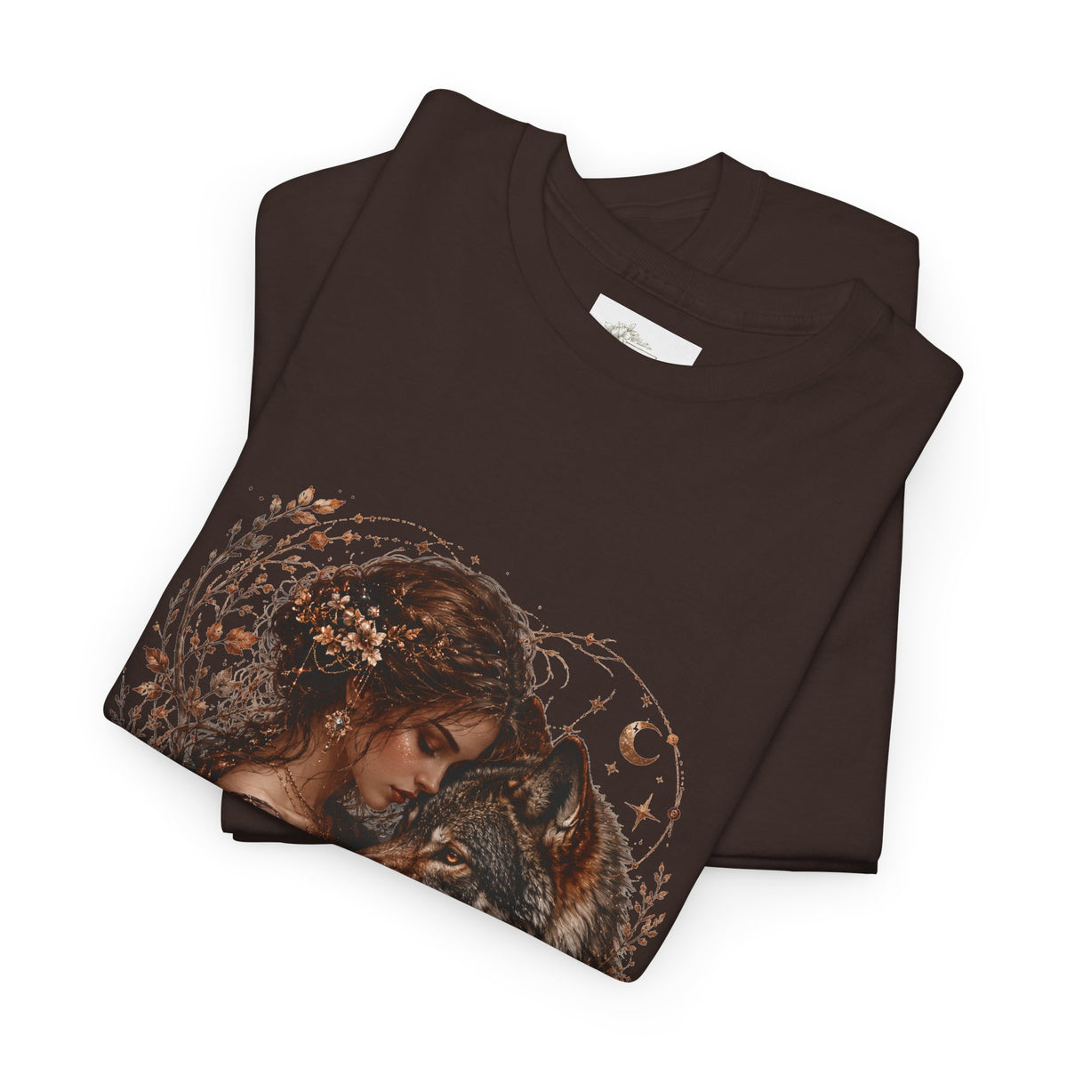 Vintage Woodland Goddess T-Shirt — Woman with Fox Graphic Tee