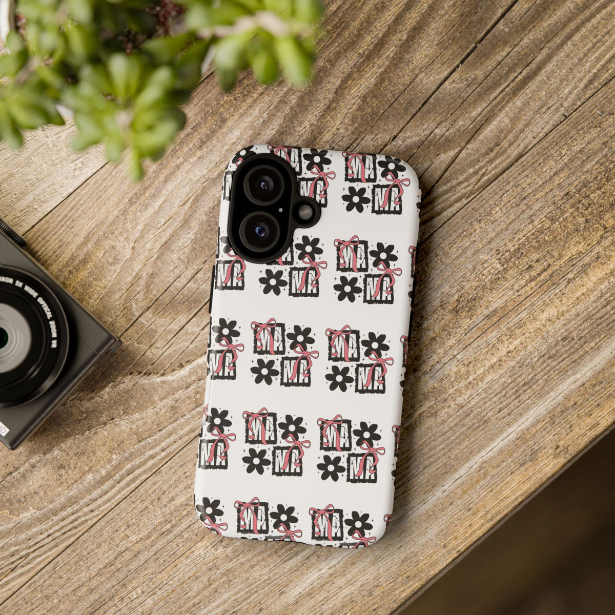 Patterned Tough Phone Case – Floral Gift Box Repeat Design