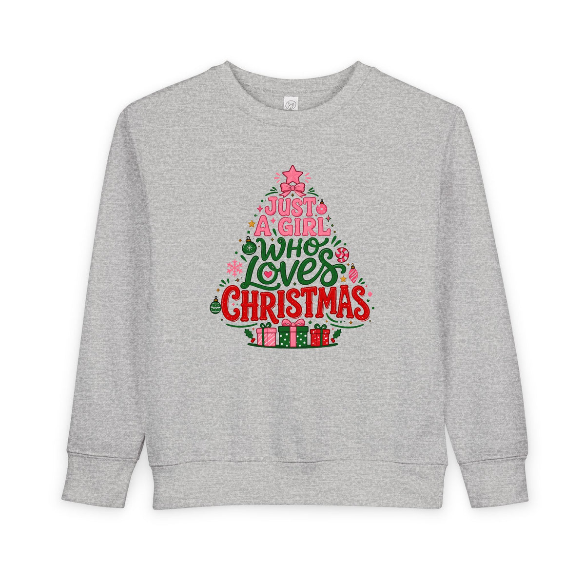 Toddler Sweatshirt — "Just a Girl Who Loves Christmas" Holiday Sweatshirt