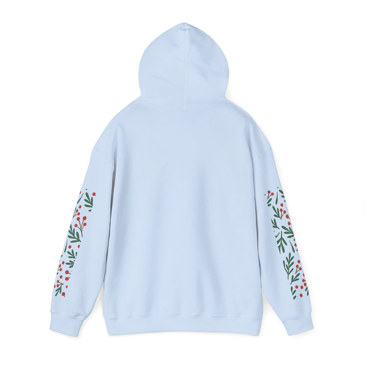 Christmas Tree Hoodie – "Joy to the World" Holiday Pullover with Festive Sleeve Berries