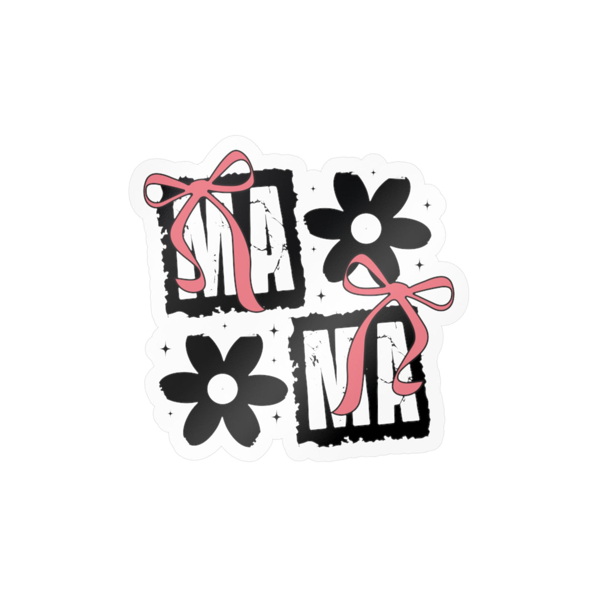 Mama, Floral Bow Vinyl Sticker