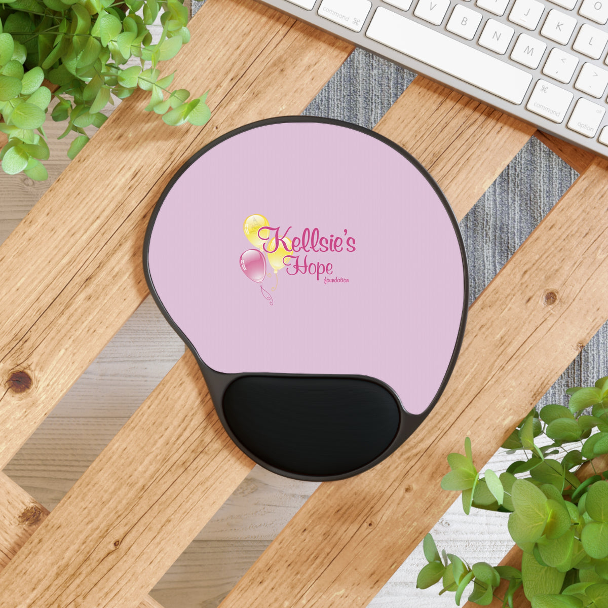 Kellie’s Hope Pink Balloon Mouse Pad with Wrist Rest