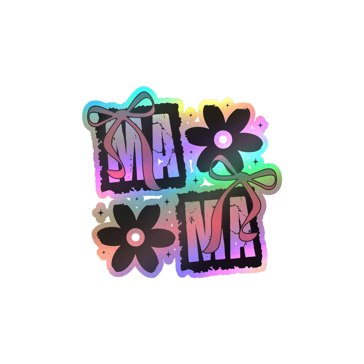 Mama, Floral Bow Vinyl Sticker