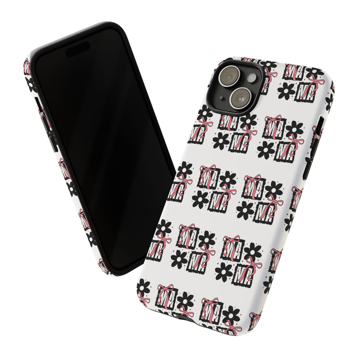 Patterned Tough Phone Case – Floral Gift Box Repeat Design