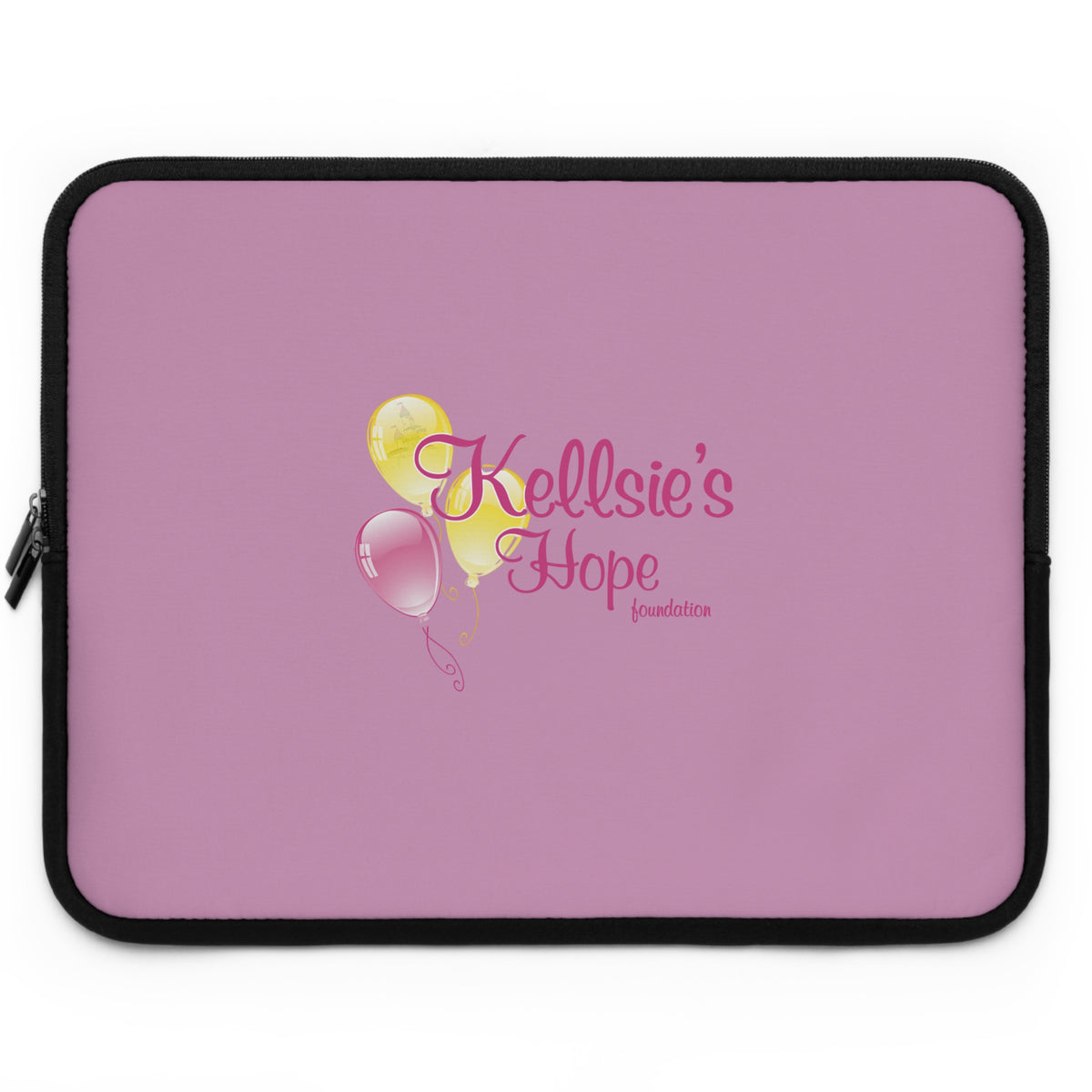 Kellsie's Hope Pink Balloon Laptop Sleeve — Fundraiser Awareness Tech Case