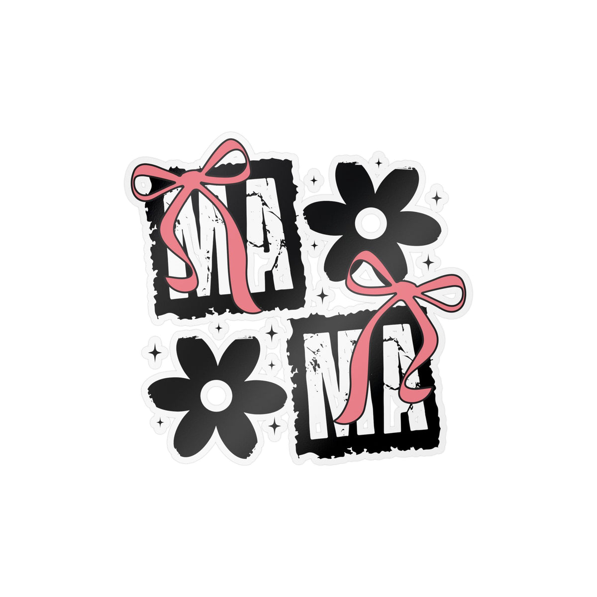 Mama, Floral Bow Vinyl Sticker