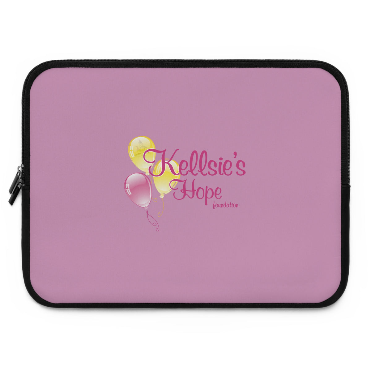 Kellsie's Hope Pink Balloon Laptop Sleeve — Fundraiser Awareness Tech Case