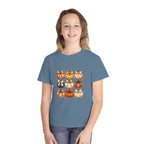 Youth Tee — Vintage Patchwork Pumpkins Fall Graphic