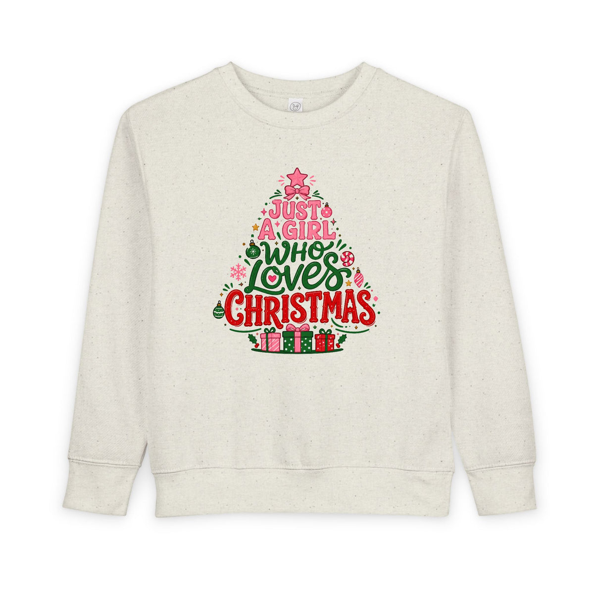Toddler Sweatshirt — "Just a Girl Who Loves Christmas" Holiday Sweatshirt