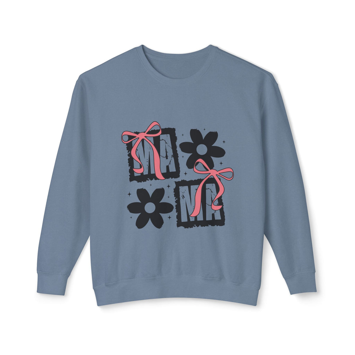 Mama Floral Crewneck Sweatshirt — Pink Bow & Flower Mom Design