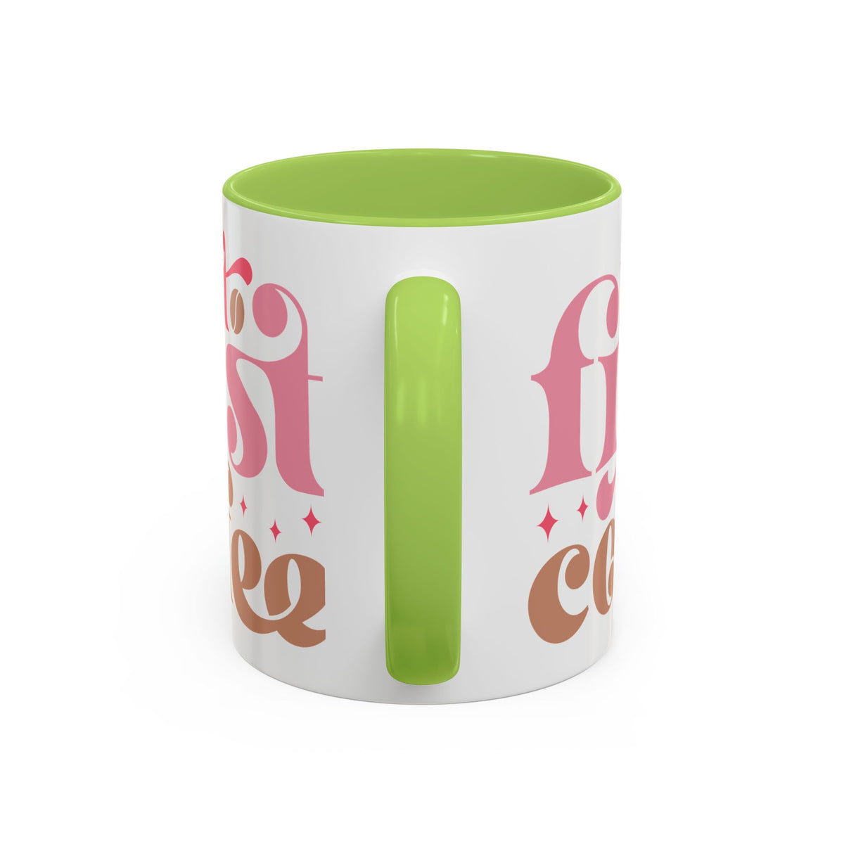 Retro Pink & Brown "Must First Coffee" Accent Coffee Mug (11/15oz)