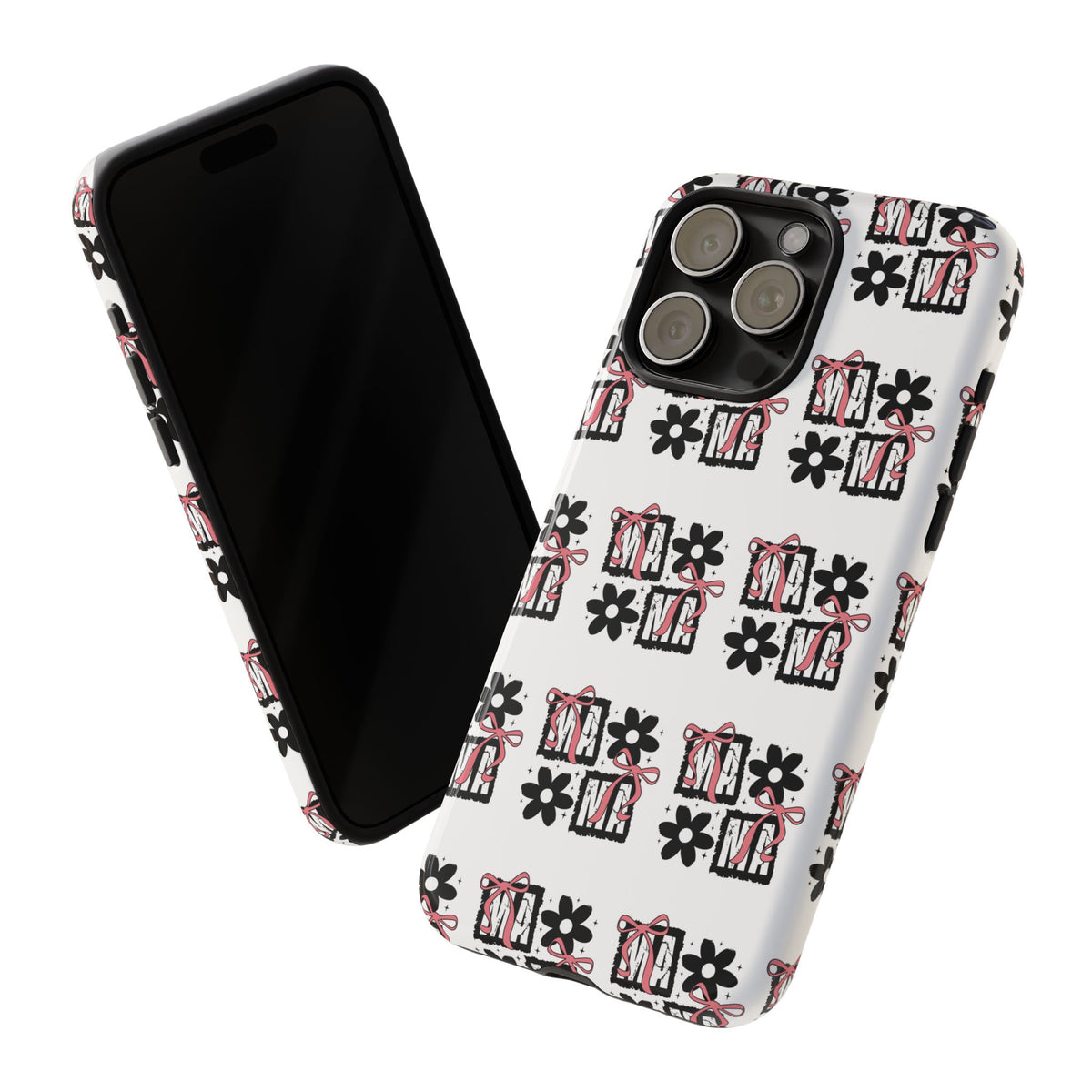 Patterned Tough Phone Case – Floral Gift Box Repeat Design