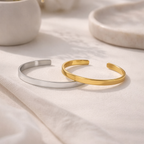 Engravable Bangle Cuff Bracelet — Personalized Minimalist Metal Bracelet for Women & Men