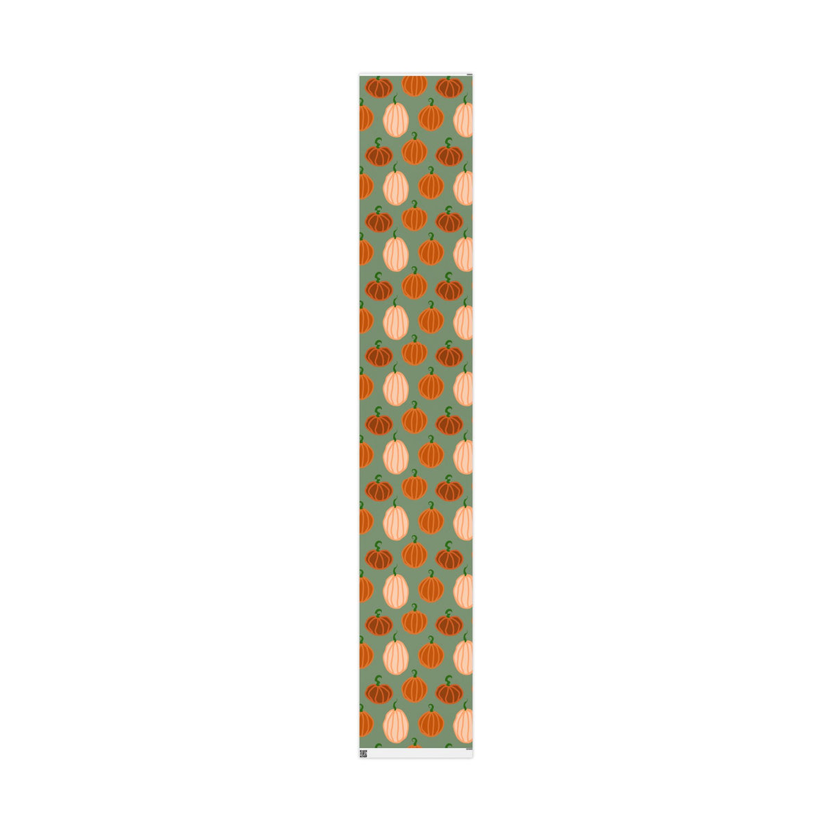 Pumpkin Pattern Wrapping Paper — Autumn Green Gift Wrap for Fall, Halloween & Thanksgiving
