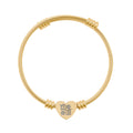 Engravable Heart Cuff Bracelet — Personalized Love Charm (Silver or Gold)