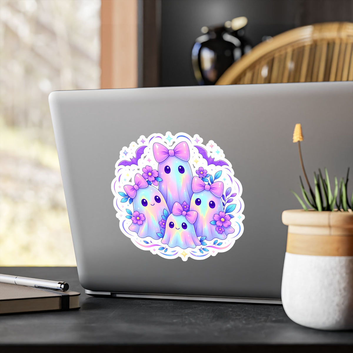 Cute Pastel Ghosts Kiss-Cut Vinyl Sticker