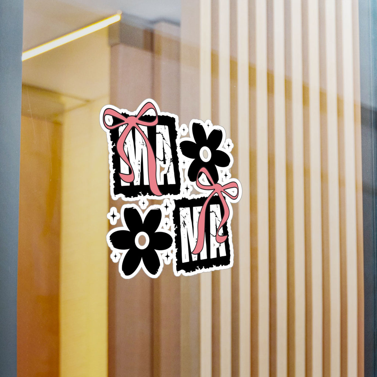Mama, Floral Bow Vinyl Sticker