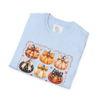 Fall Plaid Pumpkins T-Shirt — Autumn Harvest Graphic Tee