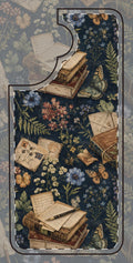 Vintage Botanical Phone Case — Stacked Books & Letters Floral Design