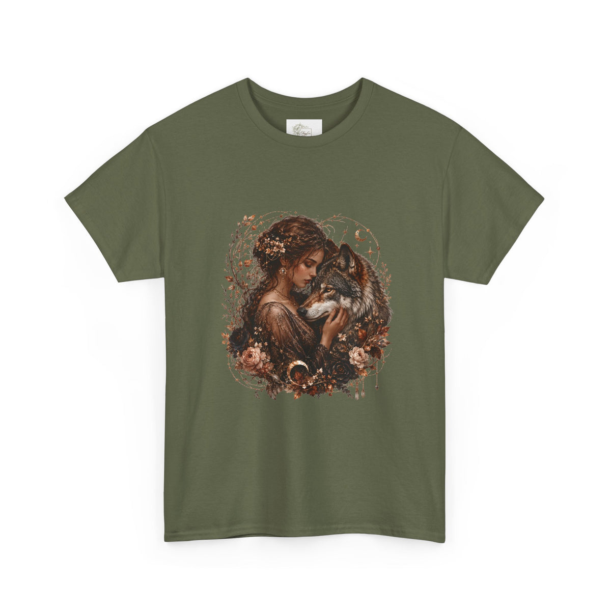 Vintage Woodland Goddess T-Shirt — Woman with Fox Graphic Tee