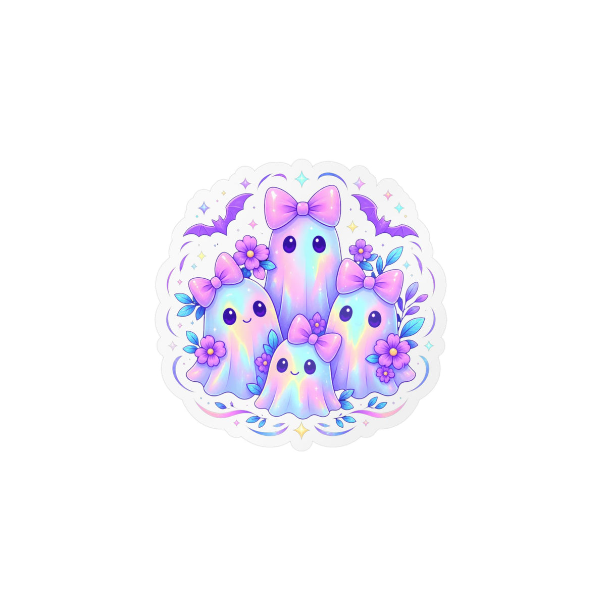 Cute Pastel Ghosts Kiss-Cut Vinyl Sticker