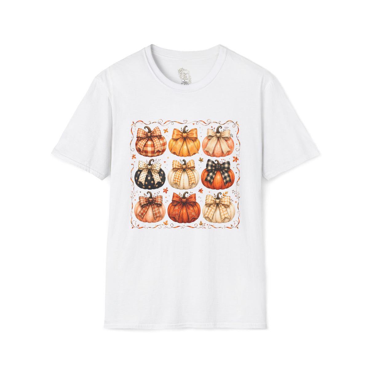 Fall Plaid Pumpkins T-Shirt — Autumn Harvest Graphic Tee