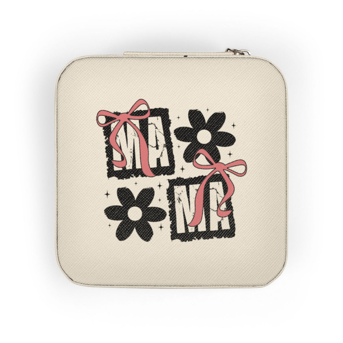 Compact Pink Jewelry Travel Case — Gift Box & Flower Design