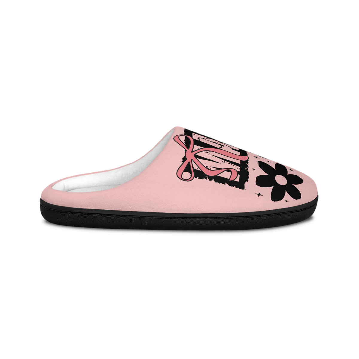 Pink Ballet Slippers Indoor Women's Slippers — Floral 'Ballet' Cozy House Shoes