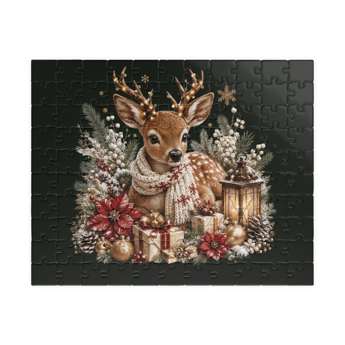 Woodland Fawn Christmas Puzzle — Festive Deer Scene Holiday Jigsaw (110–1014 pcs)