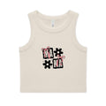 Crop Tank — Cute 'MAMA' Floral Graphic Ribbed Organic Tank Top