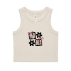 Crop Tank — Cute 'MAMA' Floral Graphic Ribbed Organic Tank Top