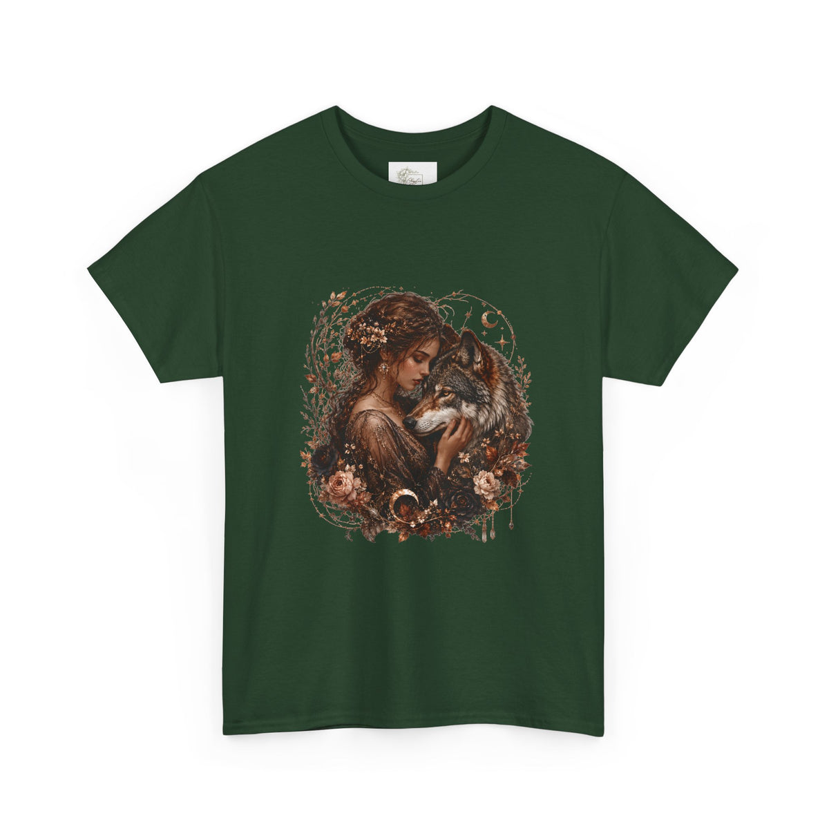 Vintage Woodland Goddess T-Shirt — Woman with Fox Graphic Tee