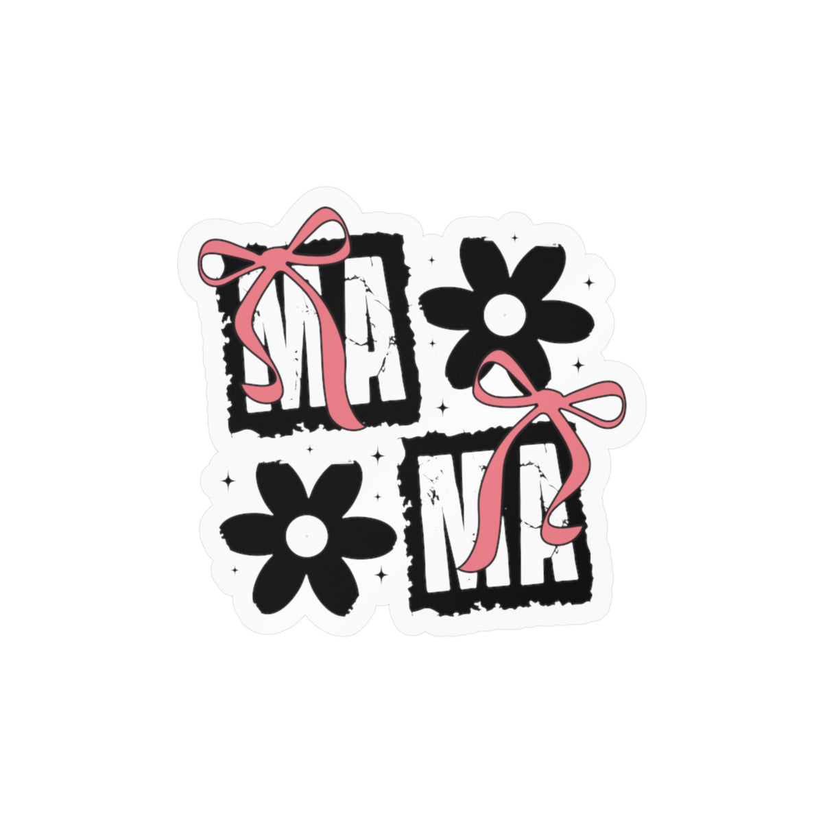Mama, Floral Bow Vinyl Sticker