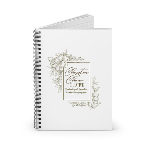 'Chapter & Charm' Ruled Spiral Notebook — Creative Journal for Notes & Everyday Ideas