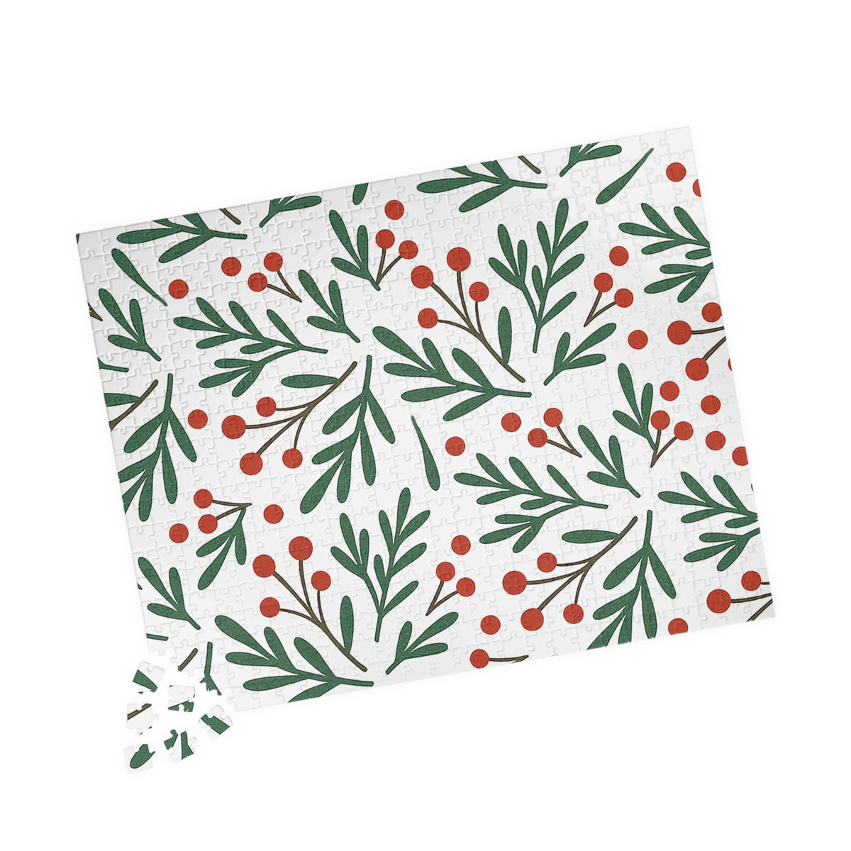 Holiday Berry Pattern Puzzle — Festive Botanical Jigsaw (110–1014 pcs)