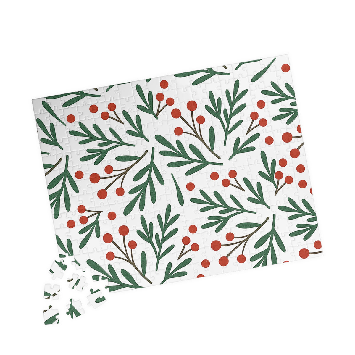 Holiday Berry Pattern Puzzle — Festive Botanical Jigsaw (110–1014 pcs)