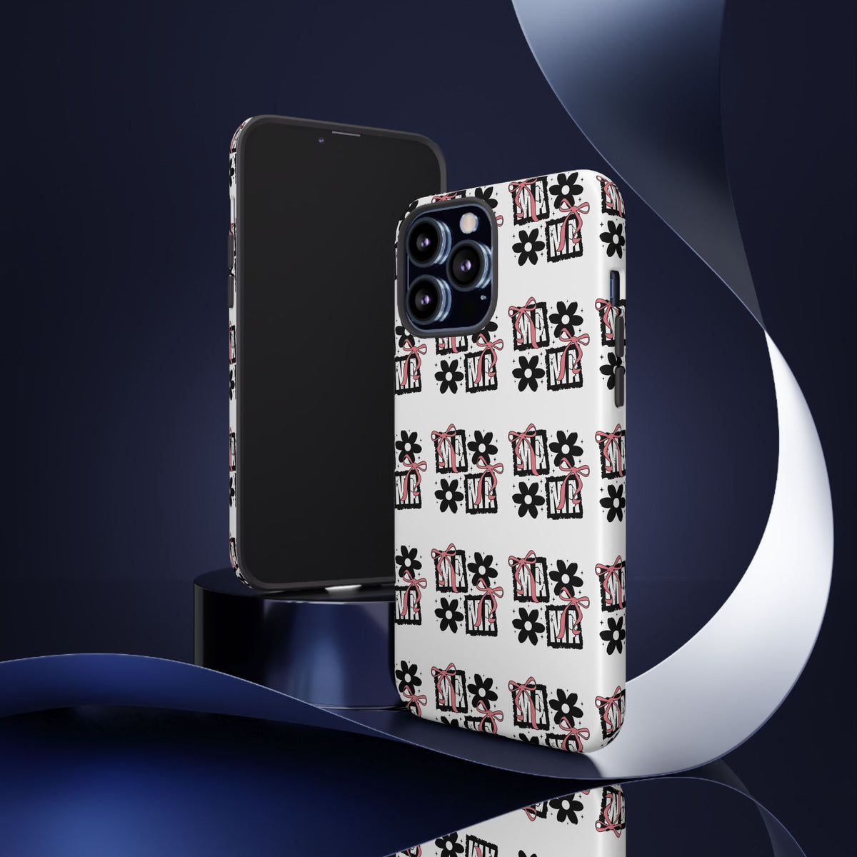 Patterned Tough Phone Case – Floral Gift Box Repeat Design
