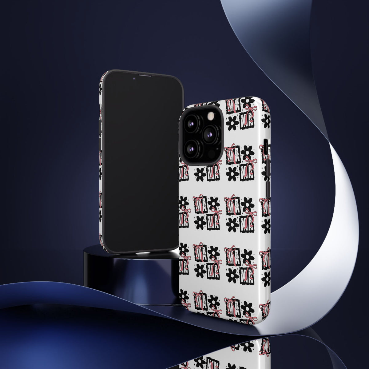 Patterned Tough Phone Case – Floral Gift Box Repeat Design