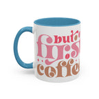 Retro Pink & Brown "Must First Coffee" Accent Coffee Mug (11/15oz)