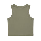 Crop Tank — Cute 'MAMA' Floral Graphic Ribbed Organic Tank Top