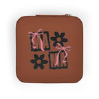 Compact Pink Jewelry Travel Case — Gift Box & Flower Design