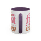 Retro Pink & Brown "Must First Coffee" Accent Coffee Mug (11/15oz)