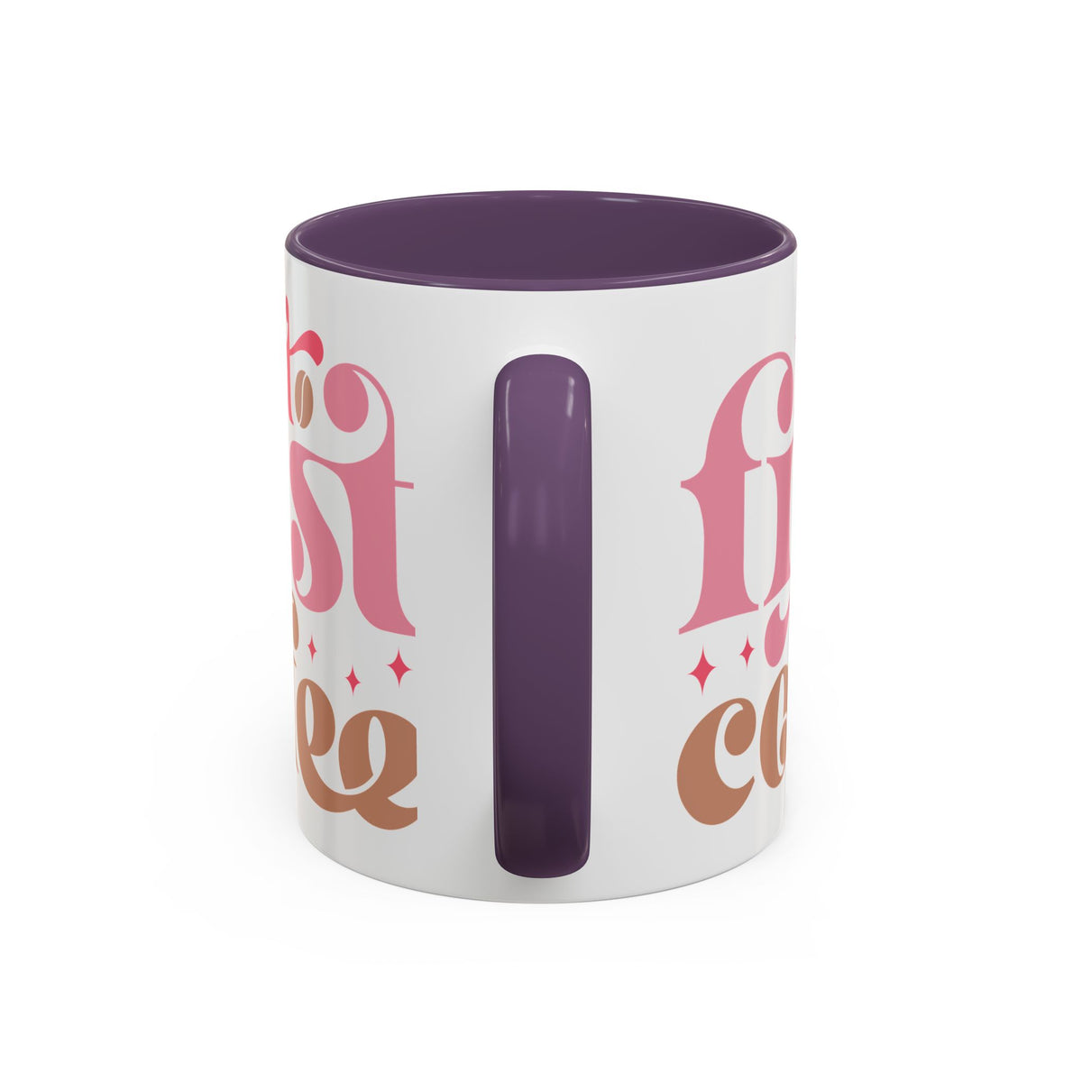 Retro Pink & Brown "Must First Coffee" Accent Coffee Mug (11/15oz)