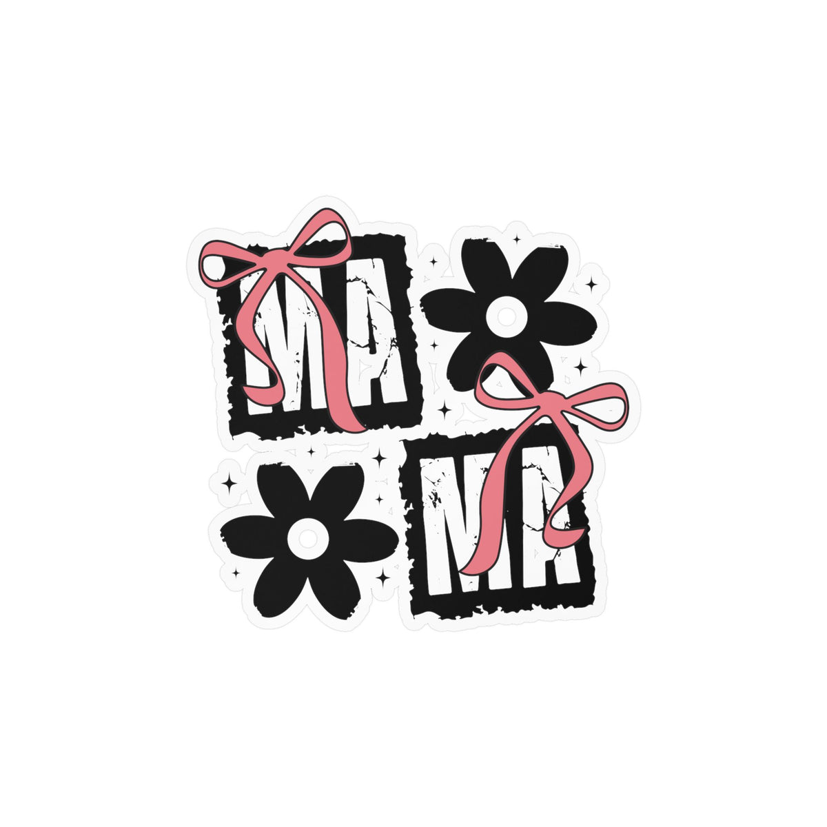 Mama, Floral Bow Vinyl Sticker