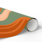 Pumpkin Pattern Wrapping Paper — Autumn Green Gift Wrap for Fall, Halloween & Thanksgiving